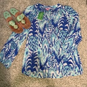 NWT Elsa blouse Tropi Call Me Serene Blue